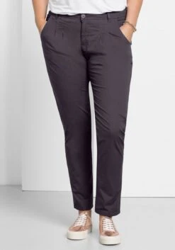 Sheego Schmal Zulaufende Chinohose Mit Bundfalten