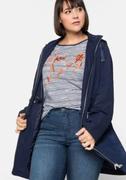 Sheego Outdoorjacke Mit Kapuze Und 2-Wege-Reißverschluss