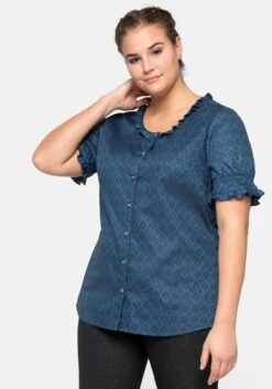 Sheego Trachtentunika Mit Puffärmeln Und Rüschen