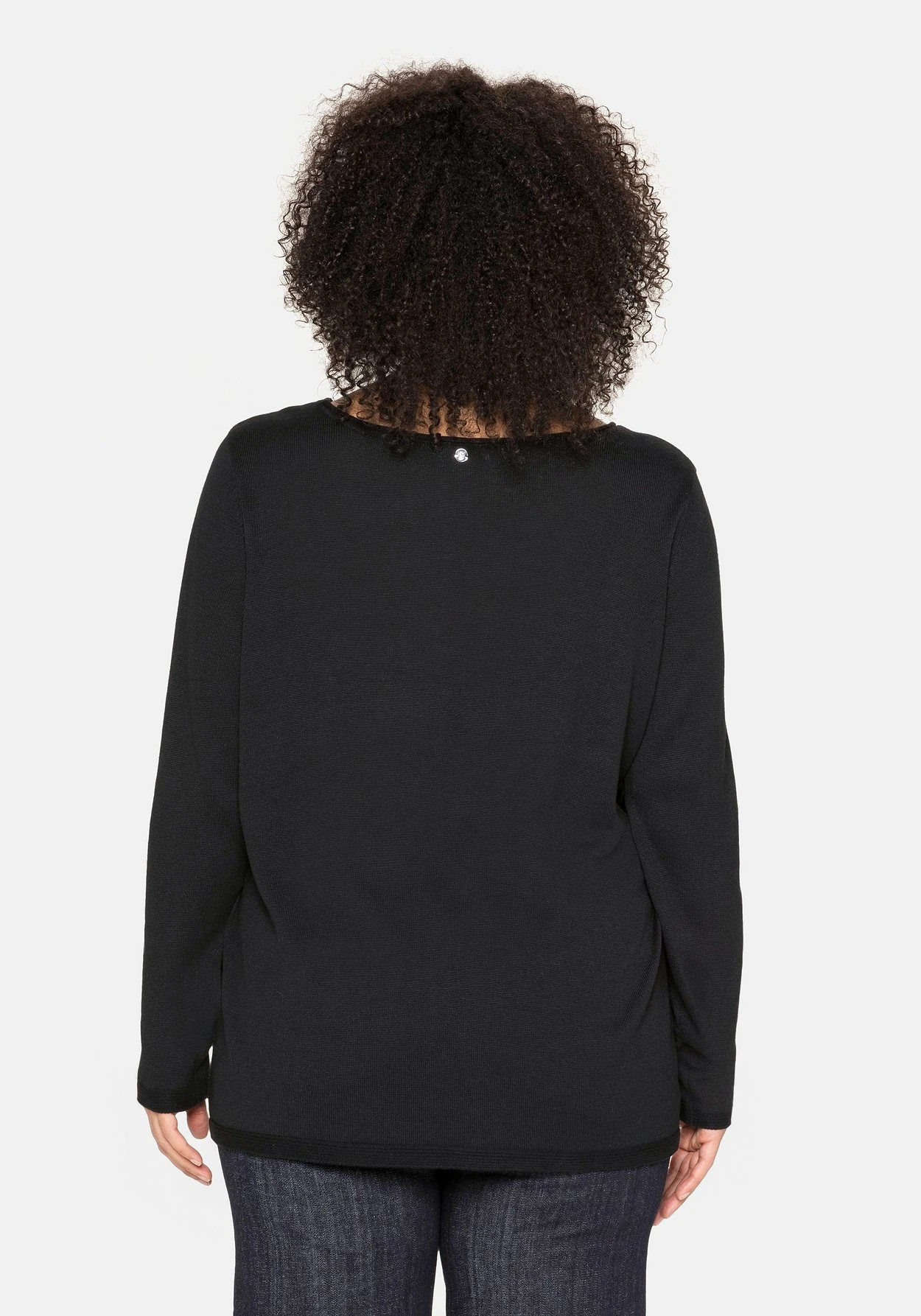 Sheego Longpullover Mit U-Boot-Ausschnitt Und Leinenanteil – Bild 2