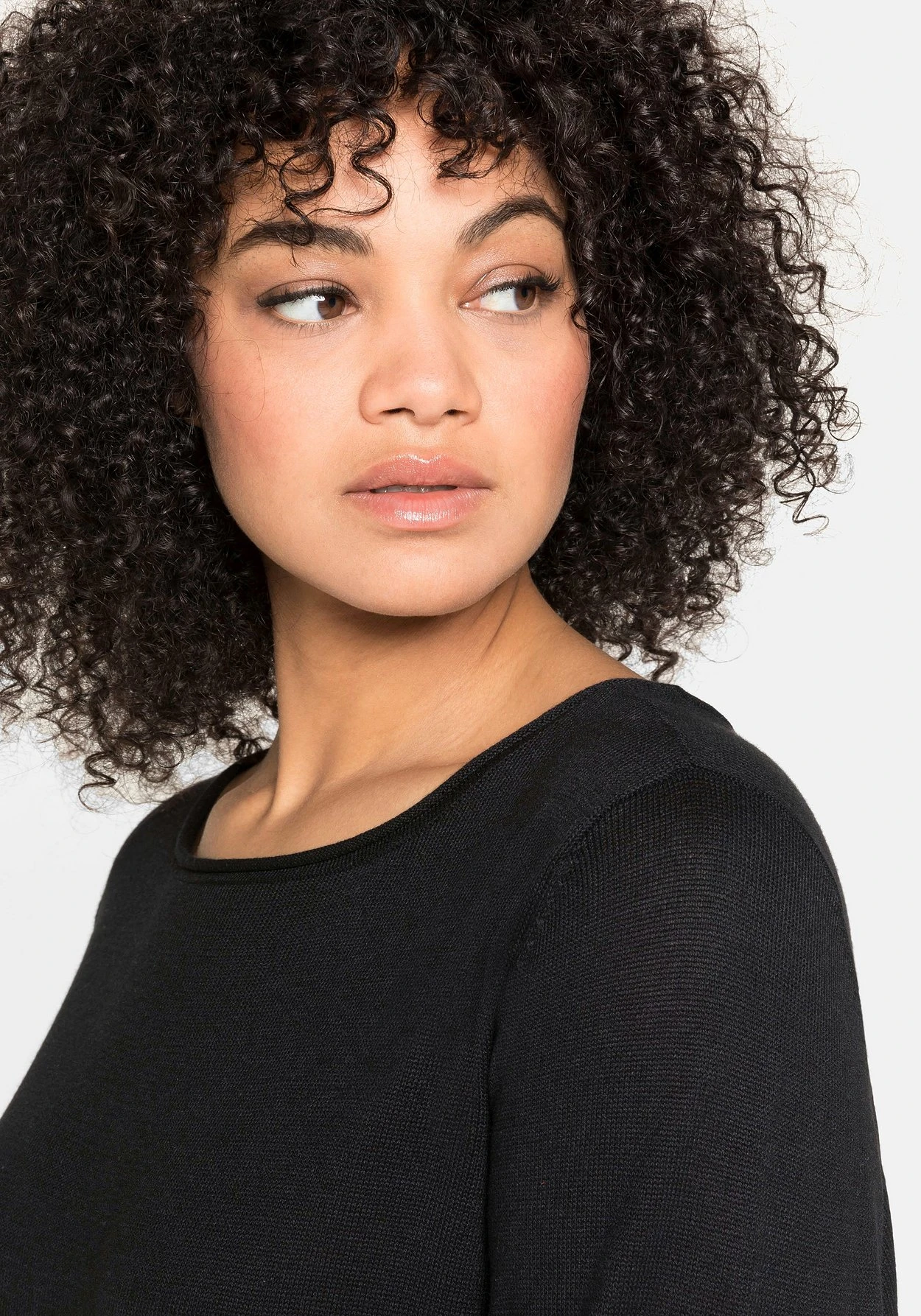 Sheego Longpullover Mit U-Boot-Ausschnitt Und Leinenanteil – Bild 5