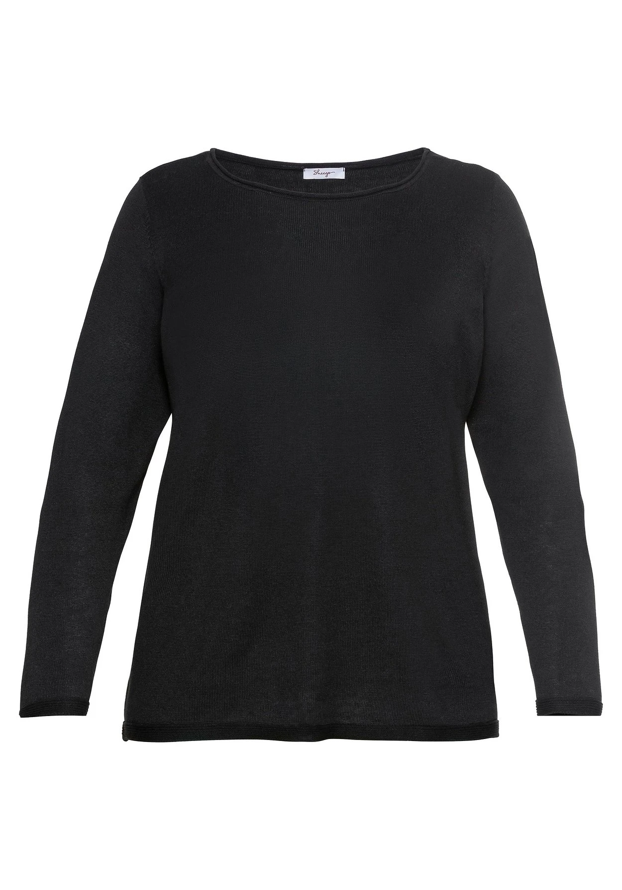 Sheego Longpullover Mit U-Boot-Ausschnitt Und Leinenanteil – Bild 3