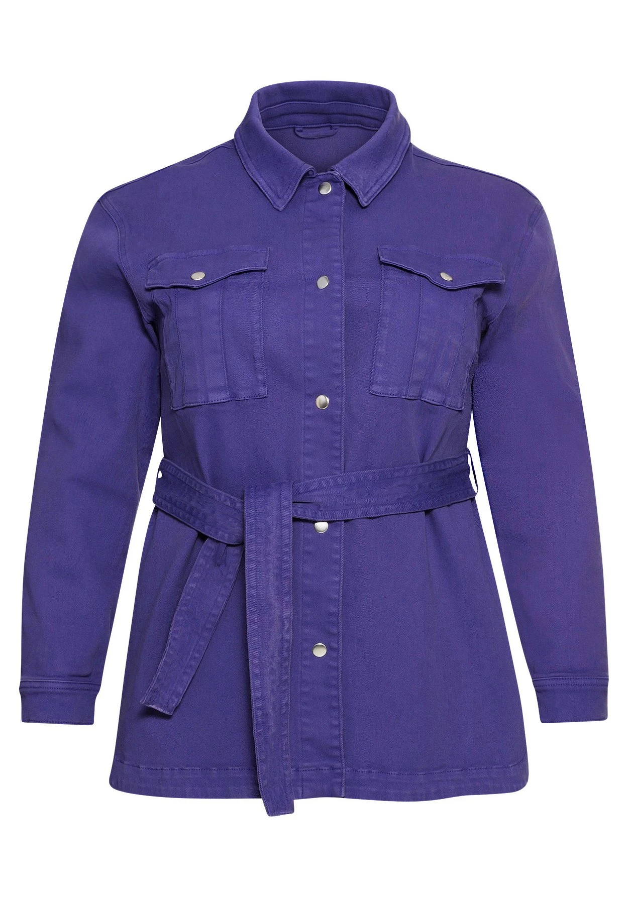 Sheego Jeansjacke Im Hemdblusen-Stil, Mit Bindegürtel – Bild 3