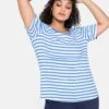 Sheego T-Shirt Mit Streifen Und Rundhalsausschnitt