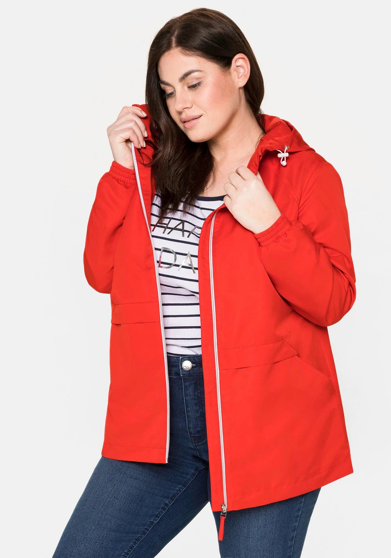 Sheego Übergangsjacke Aus Microfaser, Mit Kapuze – Bild 6