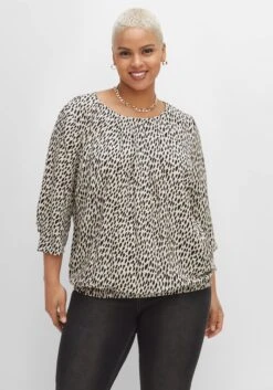 Sheego Tunika Im Leo-Print, Mit Saum-Gummizug