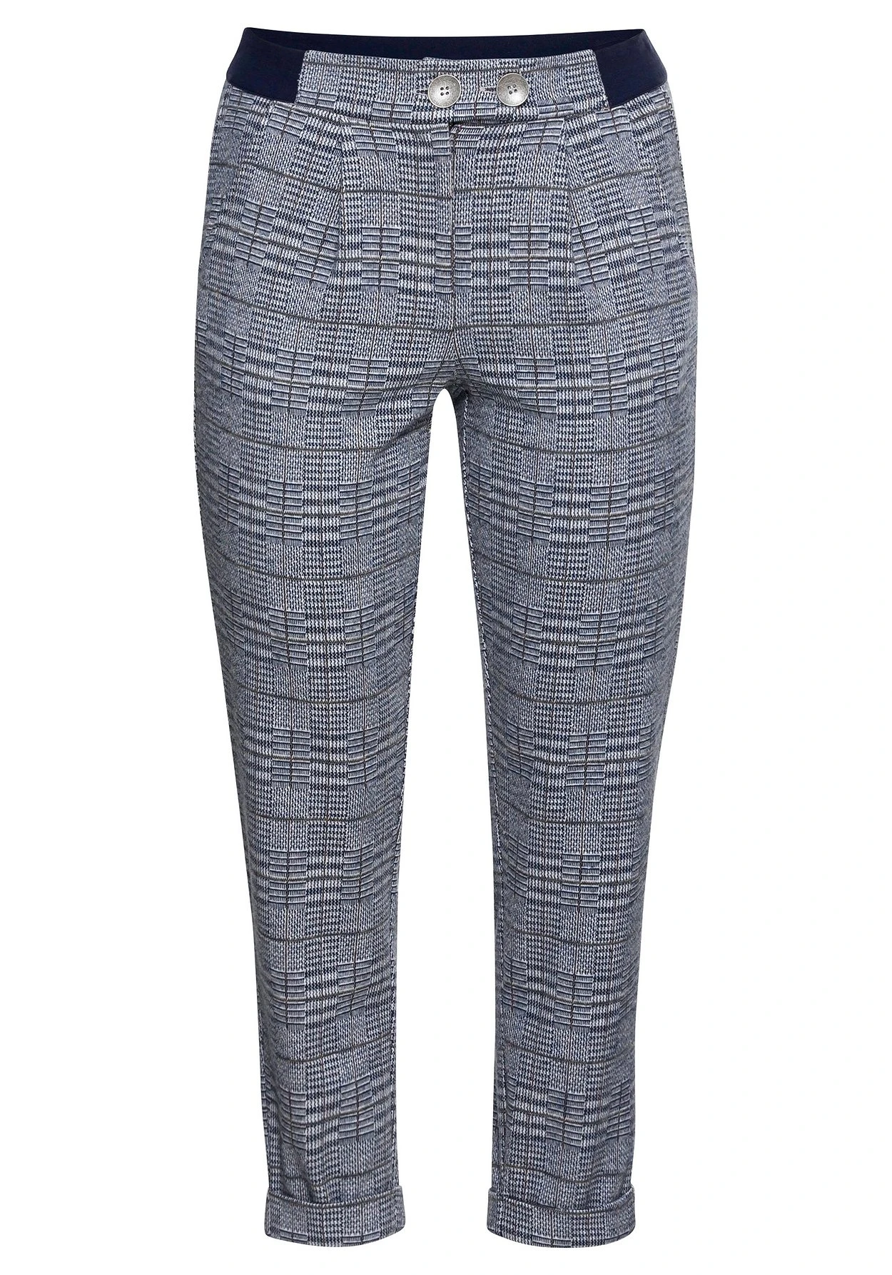 Sheego Chinohose Mit Karomuster Und Bundfalten – Bild 4