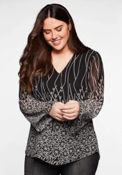 Tunika Mit Blumendruck, In Chiffon-Qualität