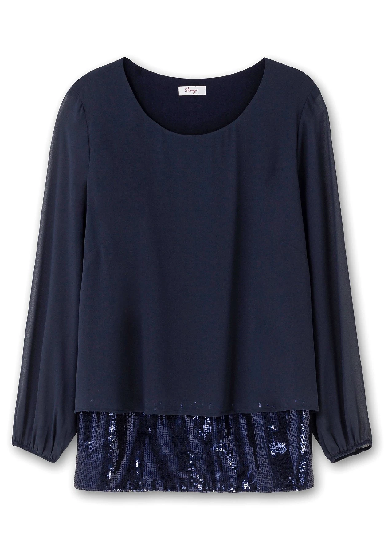 Sheego Tunika 2-in-1 Optik, Mit Pailletten Am Saum, Aus Chiffon – Bild 3