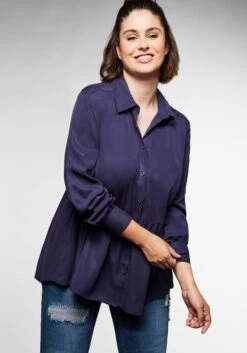 Sheego Bluse Mit Gekräuselter Teilungsnaht