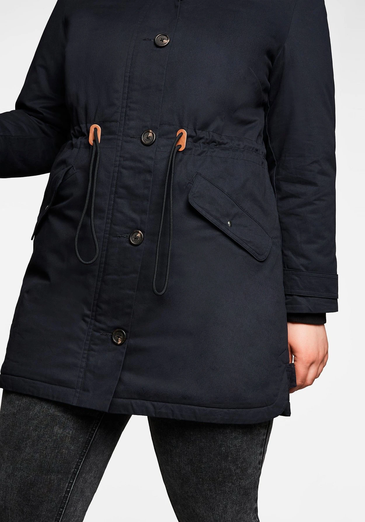 Sheego Parka Aus Baumwolle, Mit Teddyfutter – Bild 6