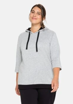 Sheego Sweatshirt Mit 3/4-Ärmel Und Kontrastdetails