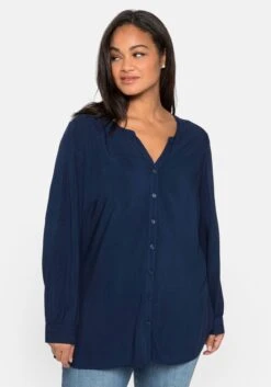 Sheego Bluse Aus Weich Fließender Viskose, Mit Ziernähten