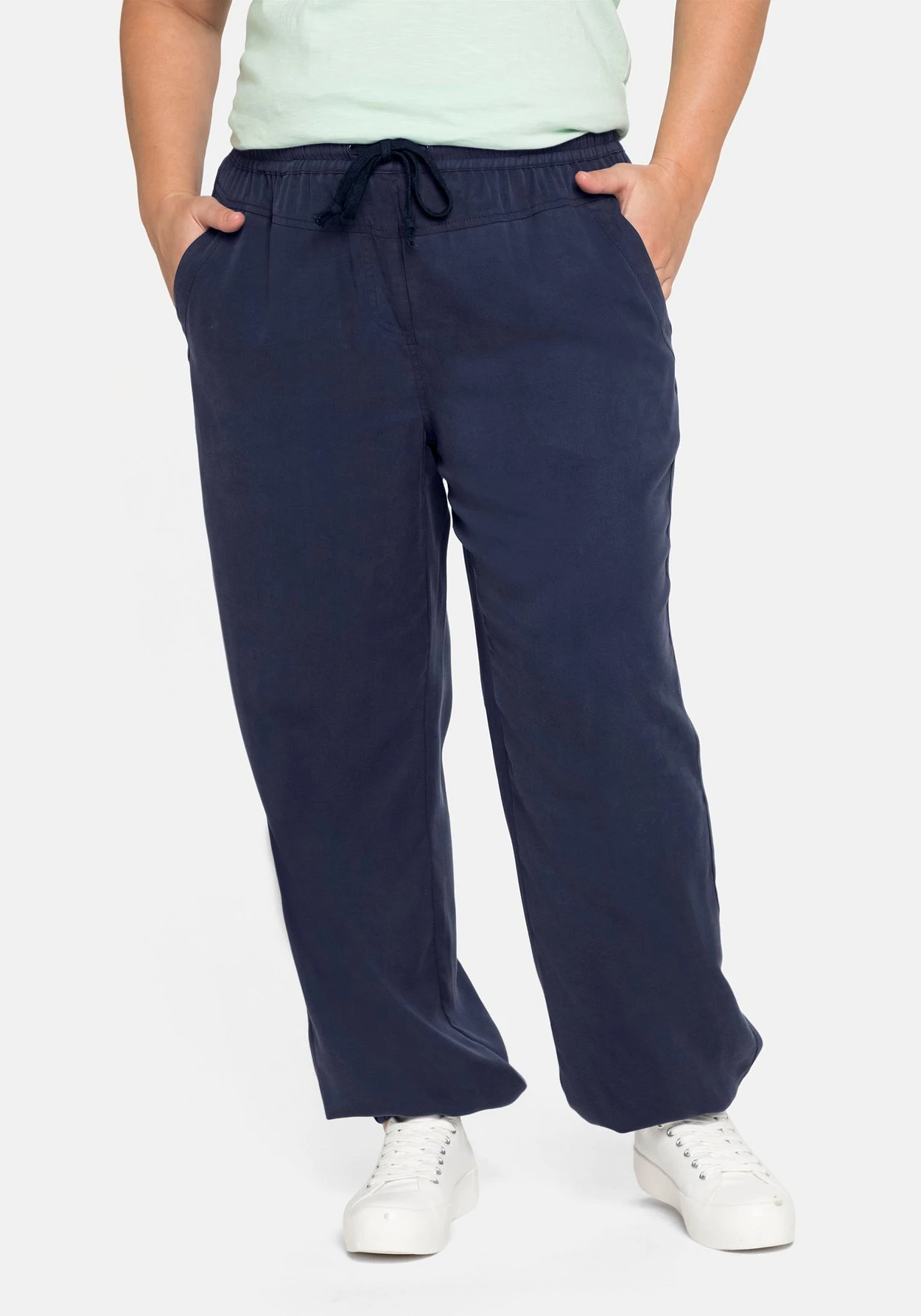 Sheego Joggpants Mit Elastischen Bündchen, TENCEL™ Lyocell