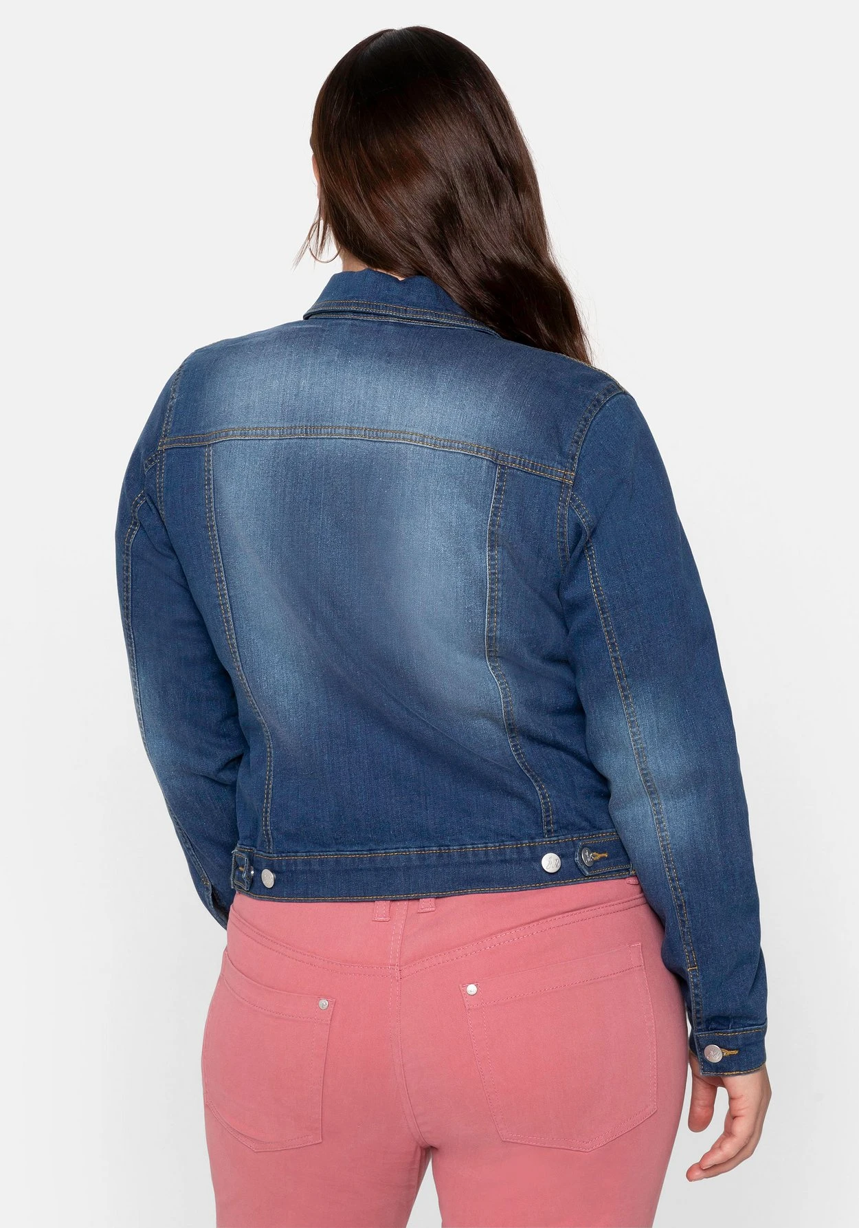 Jeansjacke Mit Blumenstickerei, Taillierte Form – Bild 2