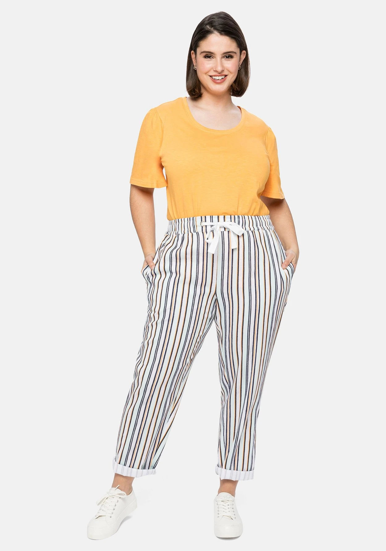 Sheego Schlupfhose Mit Elastischem Bund Und Bindeband – Bild 5