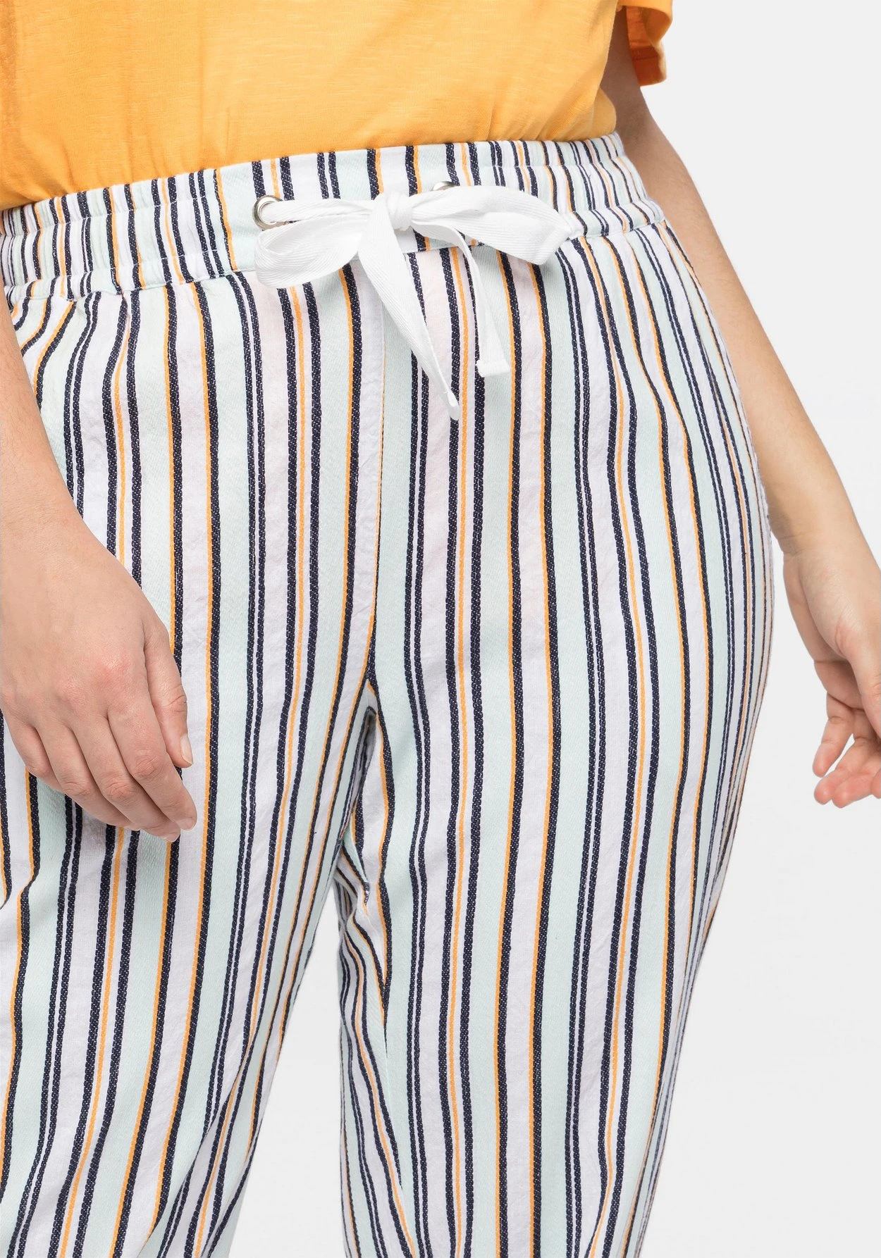 Sheego Schlupfhose Mit Elastischem Bund Und Bindeband – Bild 7