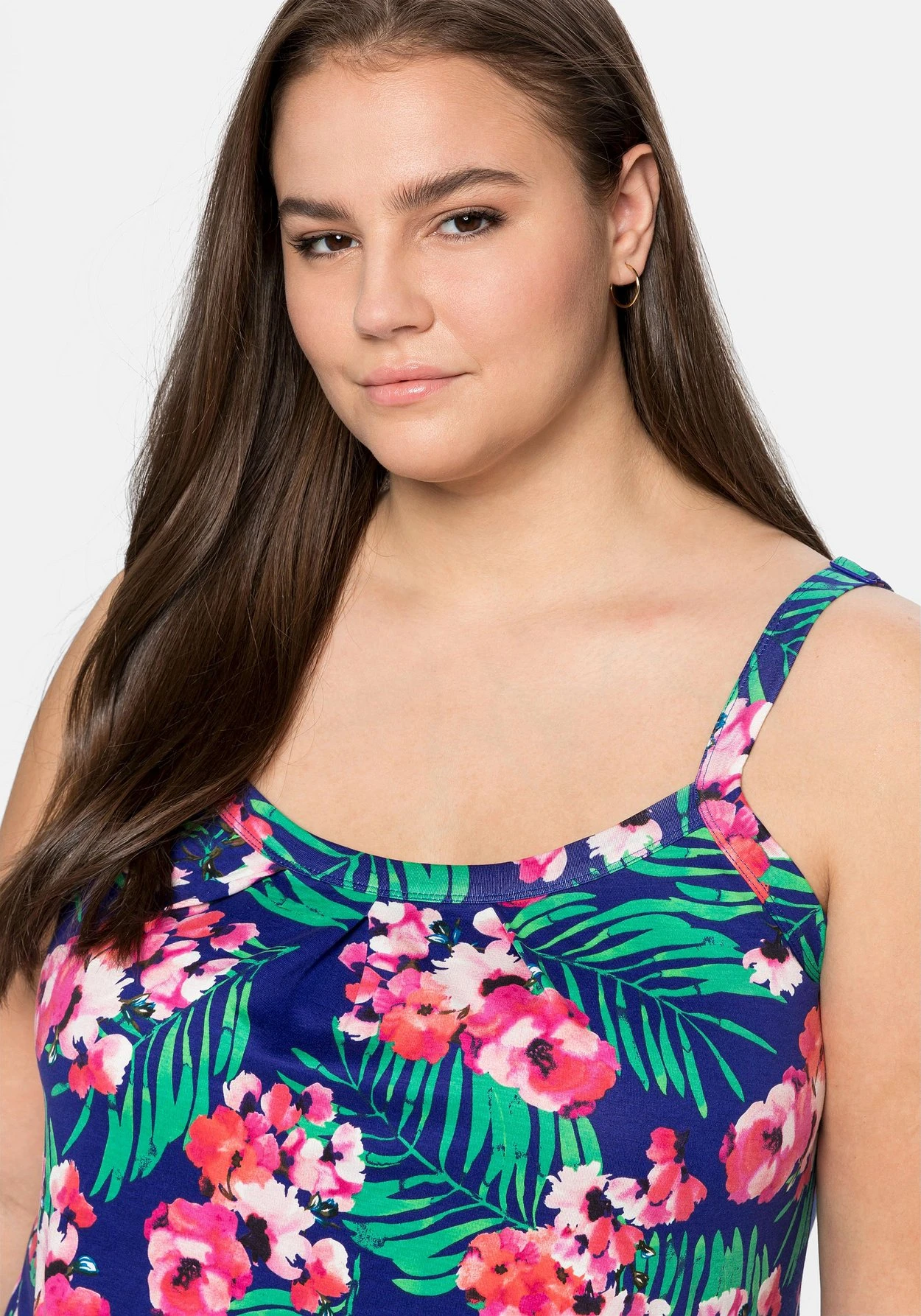 Longtop Mit Blumendruck Und Spaghettiträgern – Bild 5