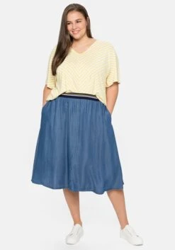 Sheego Rock In Jeans-Optik, In Ausgestellter Form