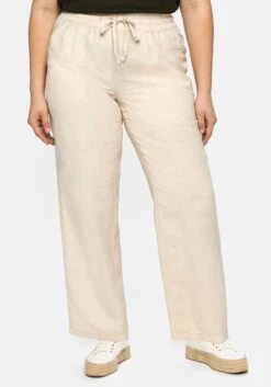 Sheego Leinenhose Mit Elastischem Bund Und Bindeband