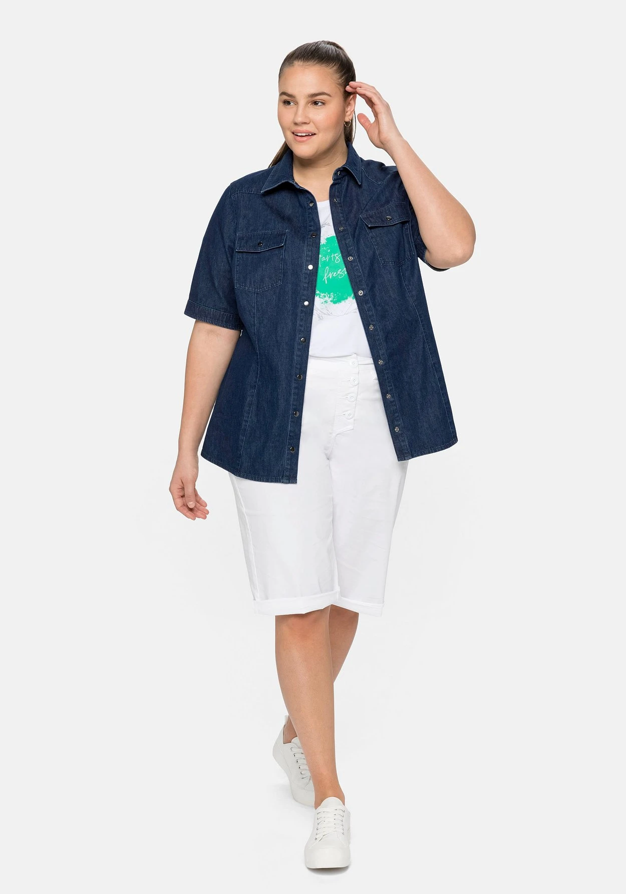 Sheego Bermudas Mit IndividuellemSaumaufschlag – Bild 5