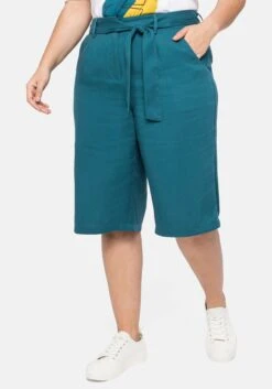 Sheego Bermudas Mit Stoffgürtel, Aus TENCEL™ Lyocell