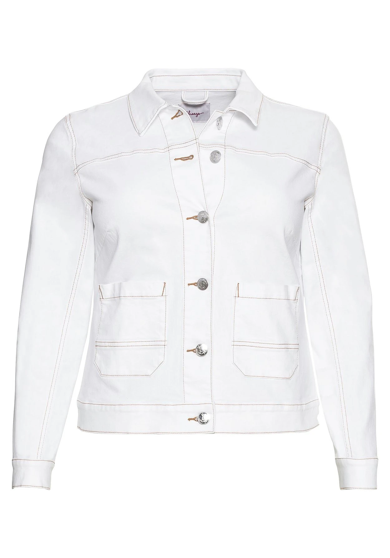 Sheego Jeansjacke Mit Kontrastnähten, In Verkürzter Form – Bild 3