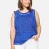 Sheego Tanktop Mit Stickerei Vorn, Im Gewaschenen Look