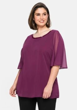 Sheego Chiffontunika Mit Flügelärmeln Und Innentop