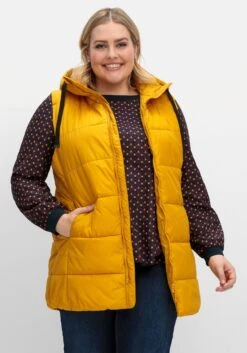 Sheego Steppweste In A-Linie, Mit Kapuze Und 2-Wege-Zipper