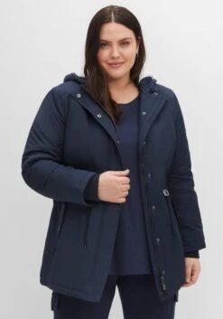 Sheego Longparka Mit Teddyfutter Und Taillen-Tunnelzug