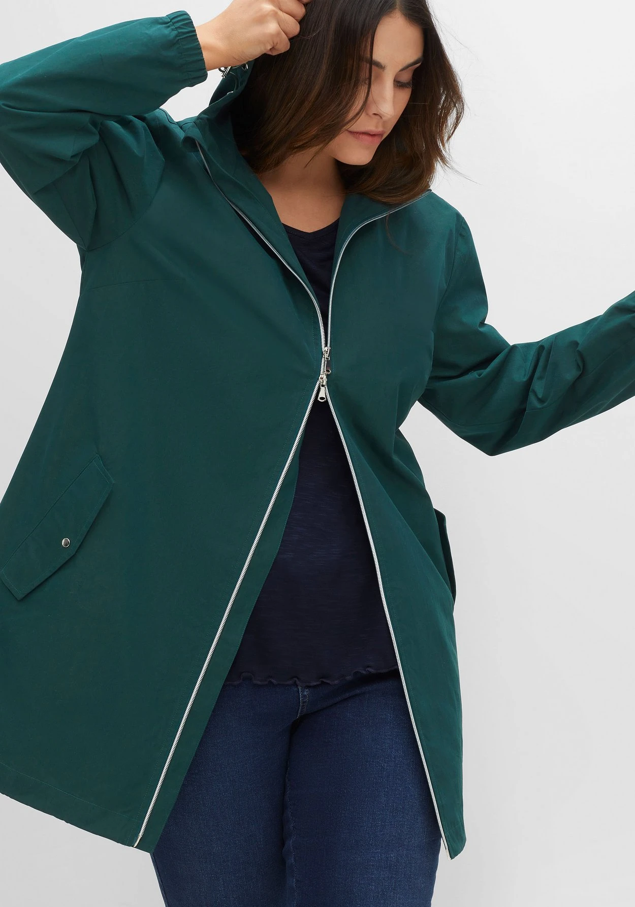 Sheego Outdoorjacke Mit Kapuze, Im Oversized-Schnitt – Bild 6