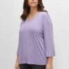 Sheego Shirt Mit 3/4-Arm Und Spitze Am Ausschnitt