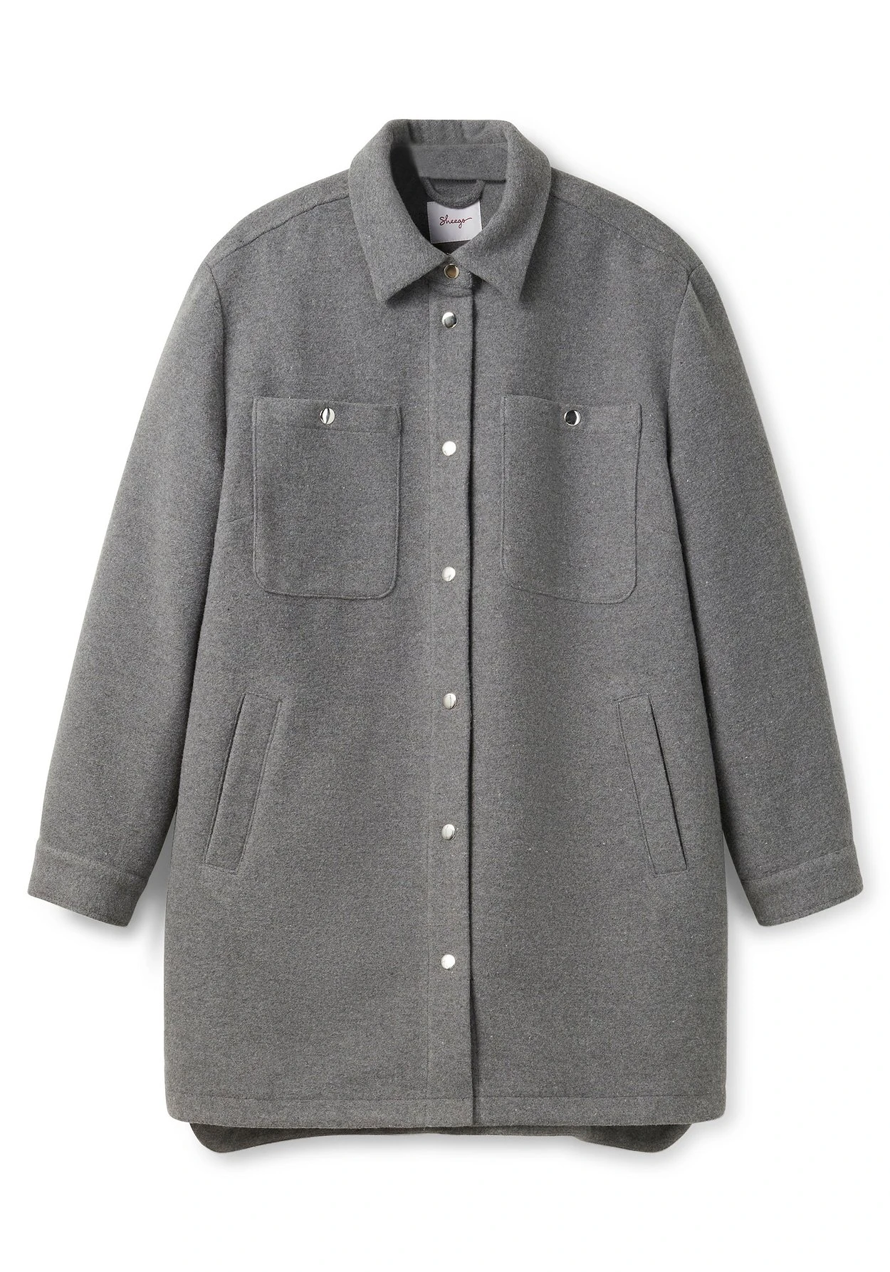 Sheego Langes Shacket Mit Wollanteil – Bild 3