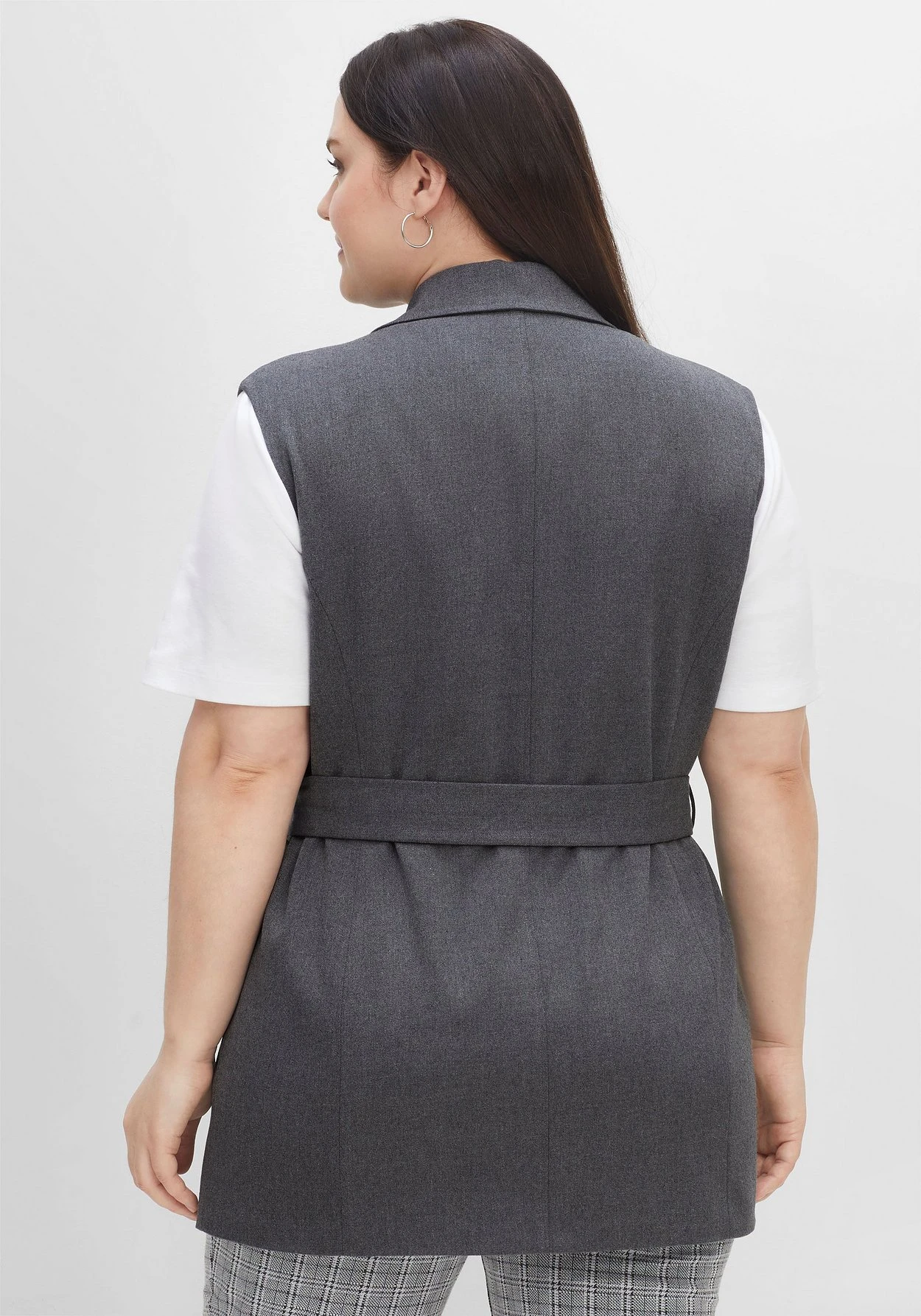 Sheego Longweste Mit Reverskragen Und Bindegürtel – Bild 3