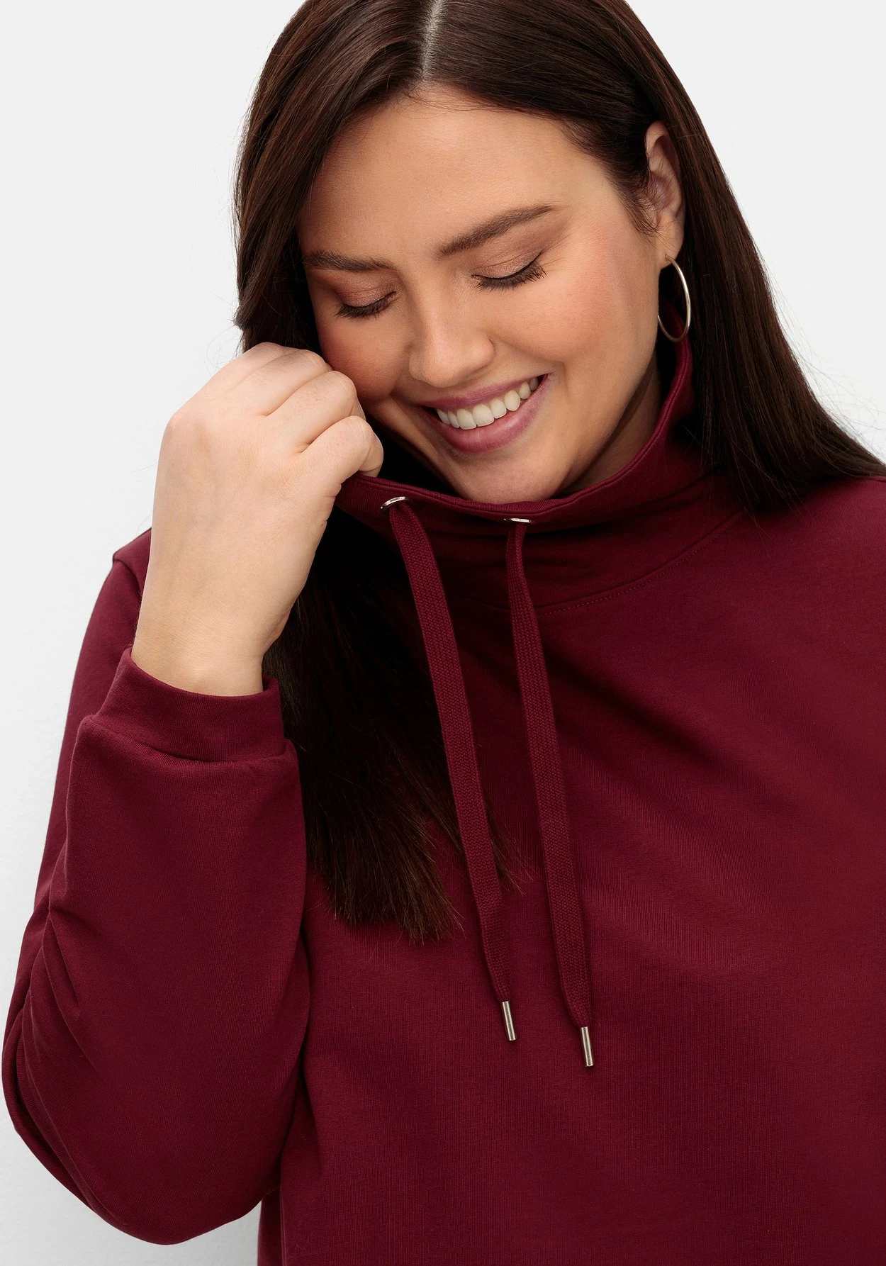 Sheego Sweatshirt Mit Hohem Kragen Und Tunnelzug – Bild 6