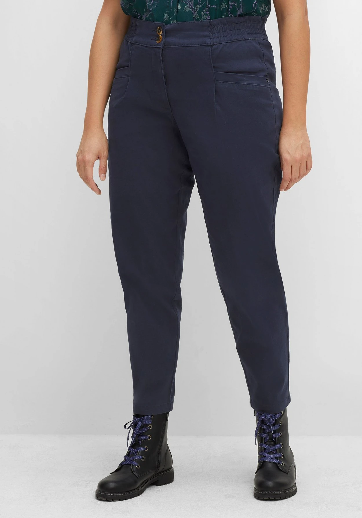 Sheego Chinohose Aus Twill, Mit High-Waist-Bund
