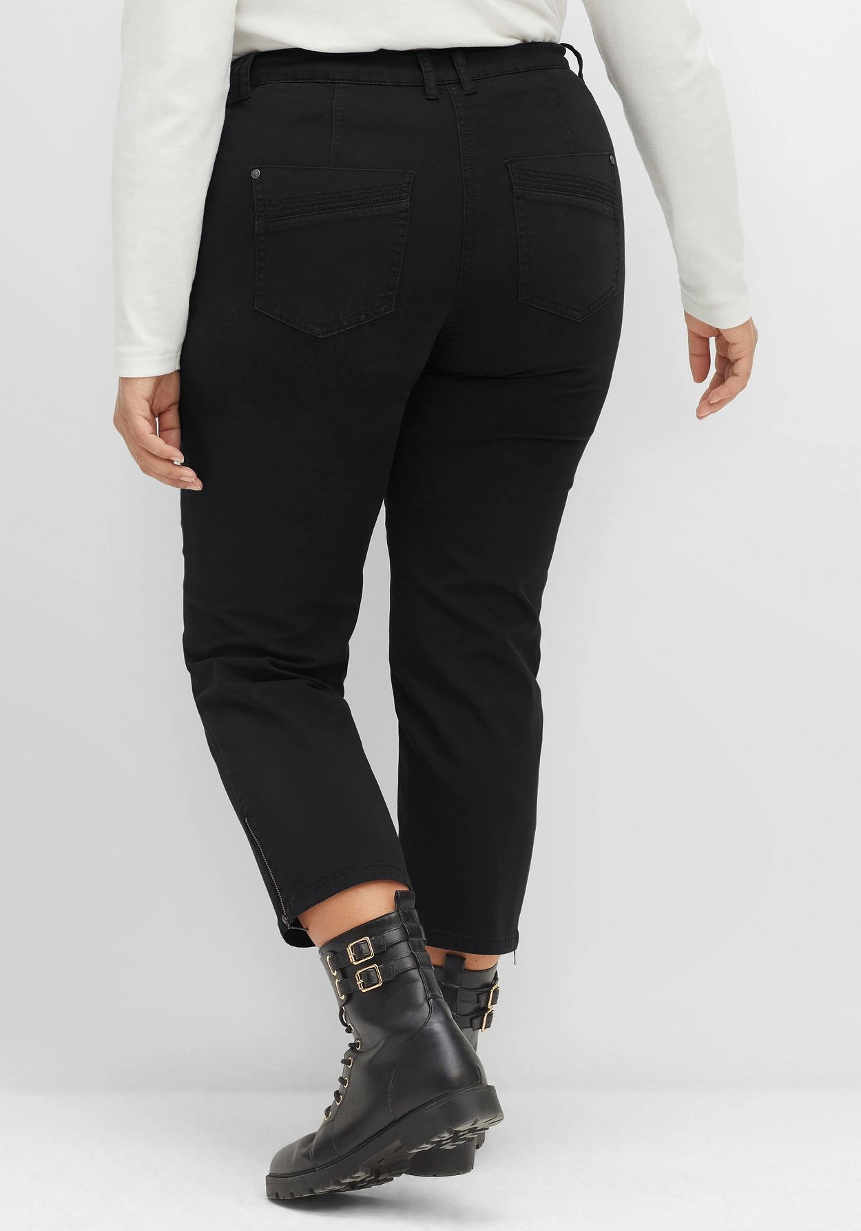 Sheego Schmale Twill-Hose In 7/8-Länge, Mit Zipper-Details – Bild 3