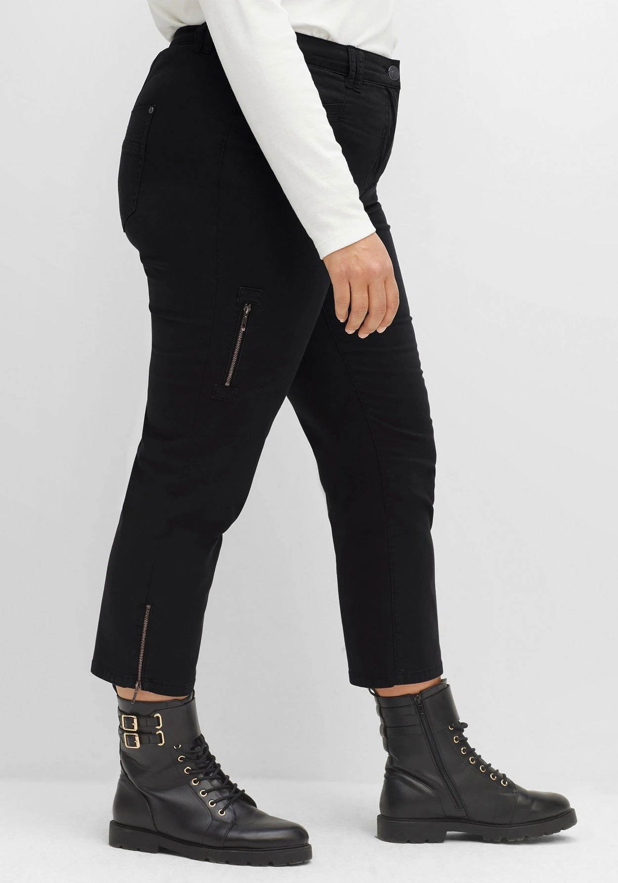 Sheego Schmale Twill-Hose In 7/8-Länge, Mit Zipper-Details – Bild 2