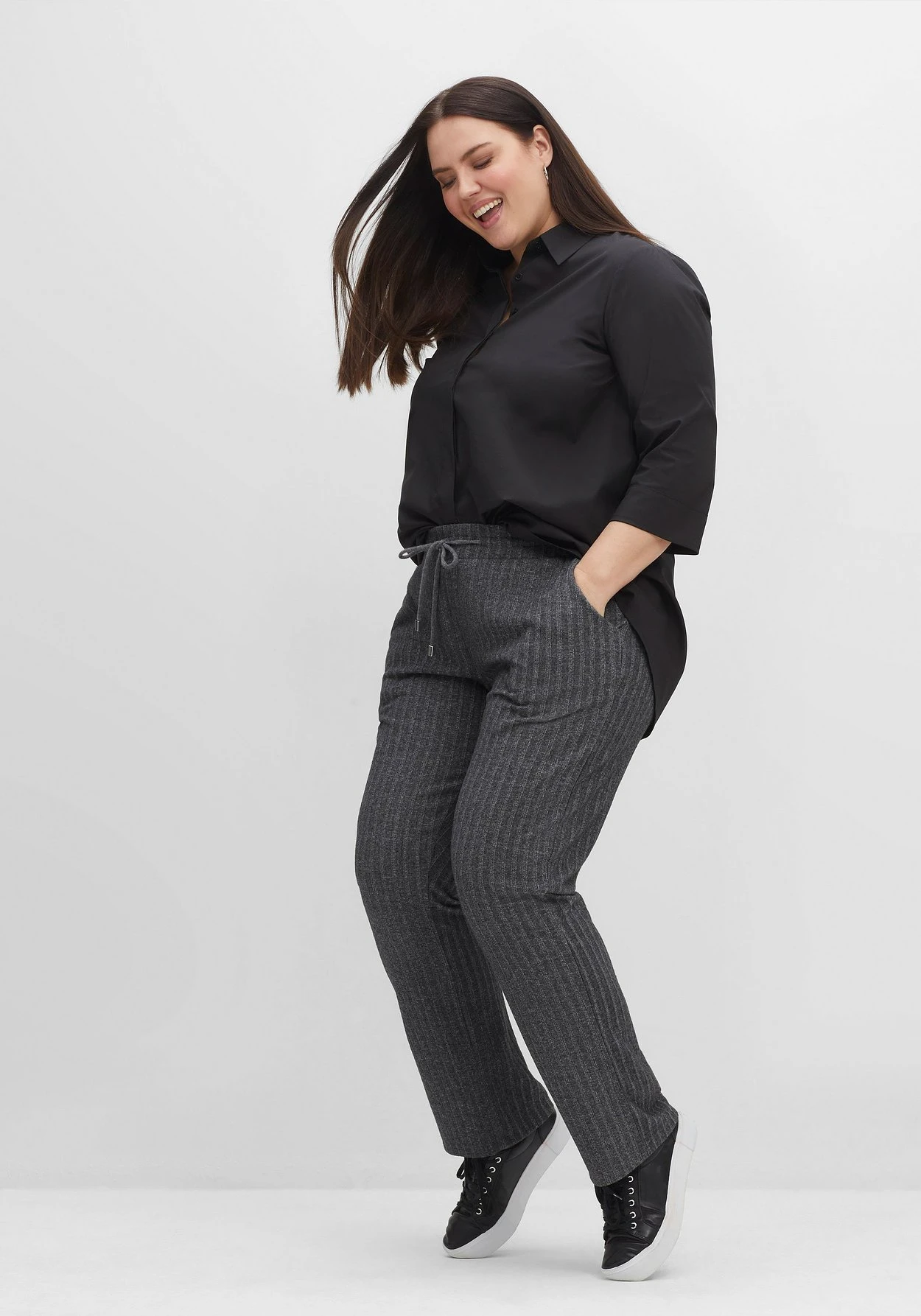 Sheego Schlupfhose In Rippstruktur, Aus Weichem Strick – Bild 8