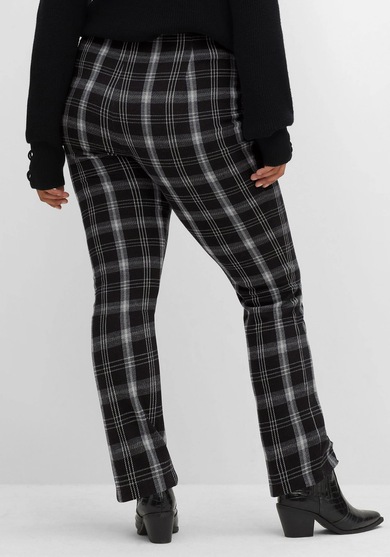 Gerade Hose Im Karomuster, Mit Elastischem Bund – Bild 3