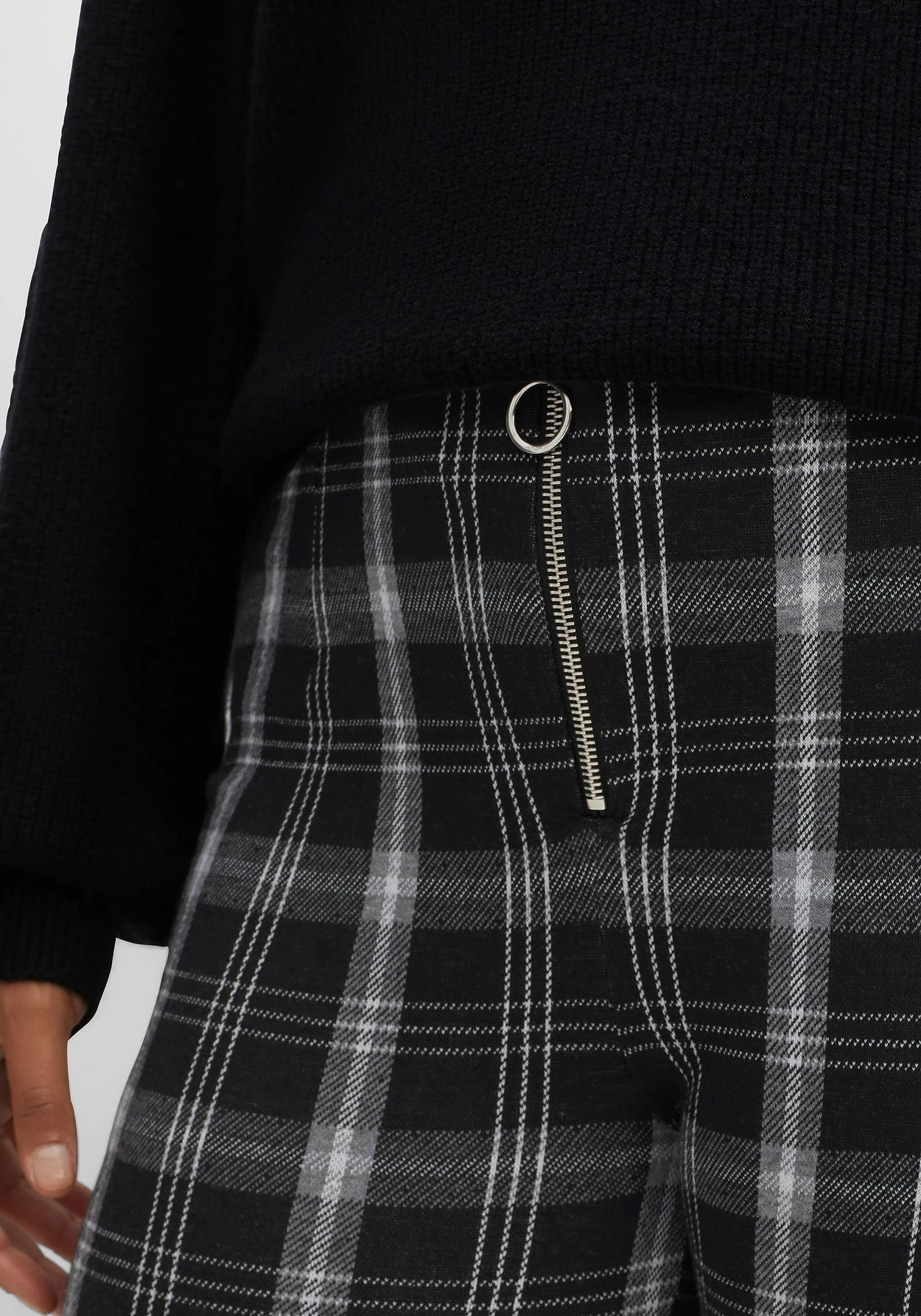 Gerade Hose Im Karomuster, Mit Elastischem Bund – Bild 8