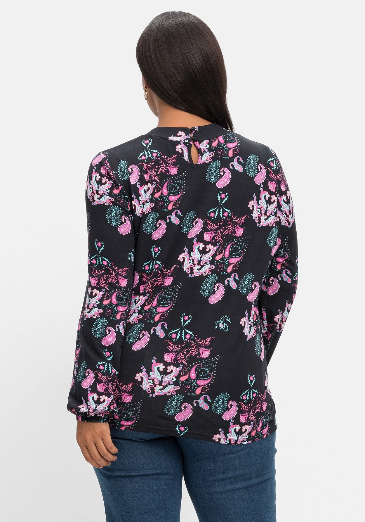 Langarmshirt Mit Paisley-Print Und Cut-out Vorn – Bild 2