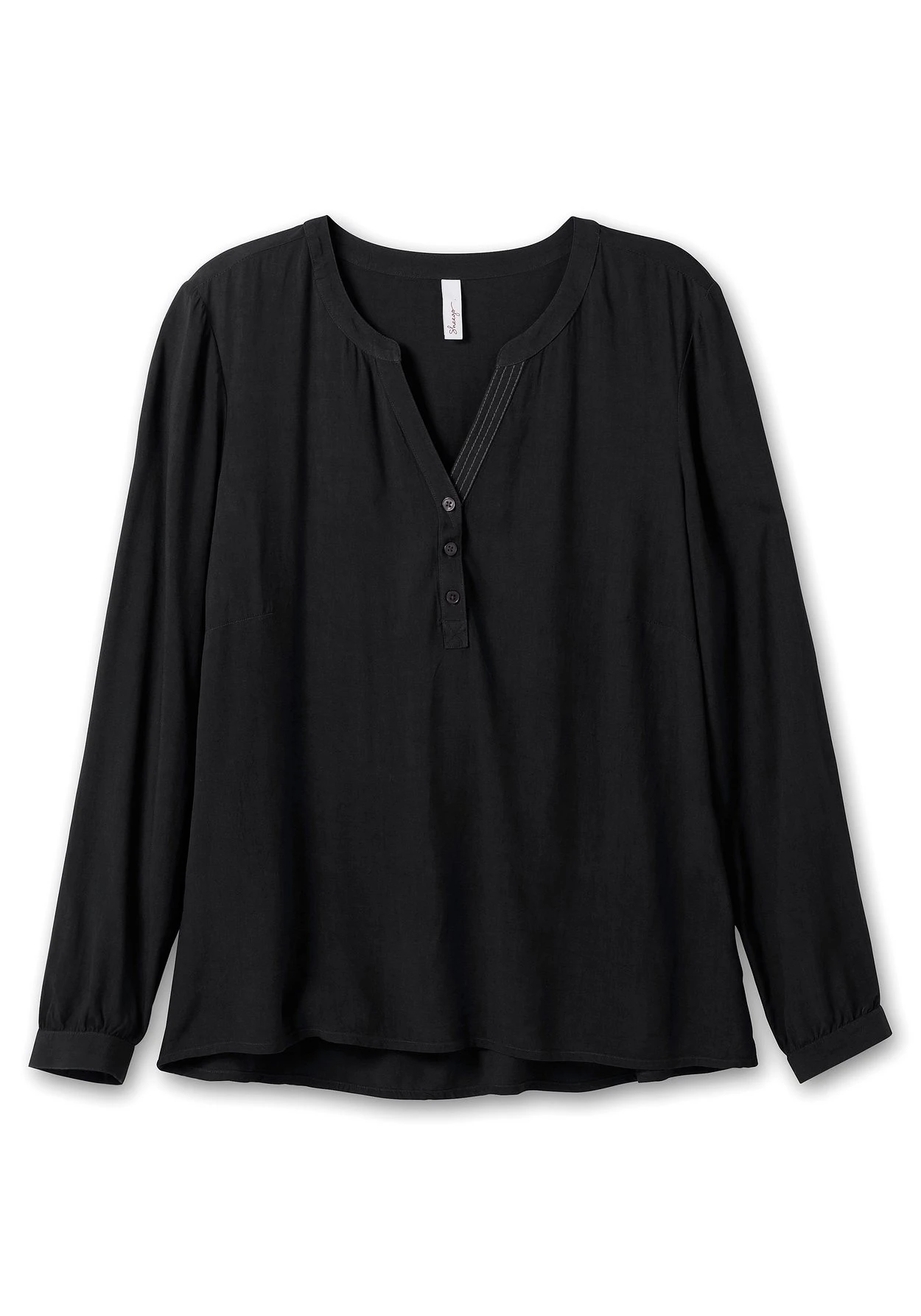 Sheego Tunika Mit V-Ausschnitt Und Kurzer Knopfleiste – Bild 3