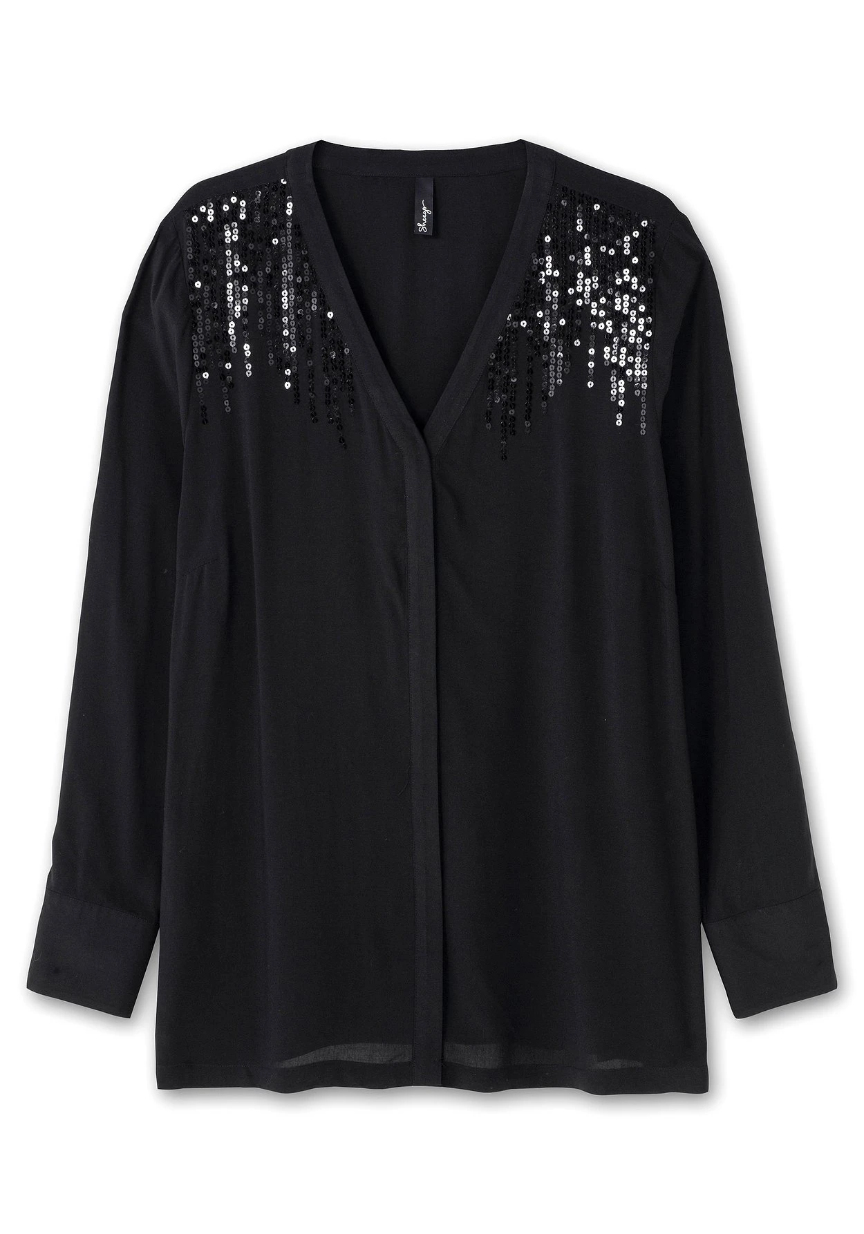 Sheego Bluse Mit V-Ausschnitt Und Pailletten – Bild 3