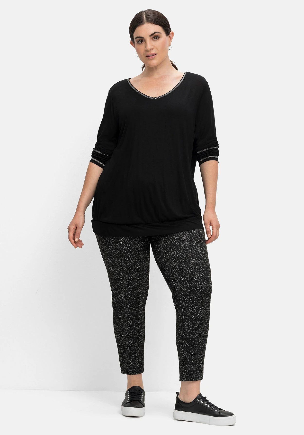 Sheego Leggings In Salz- Und-Pfeffer-Optik