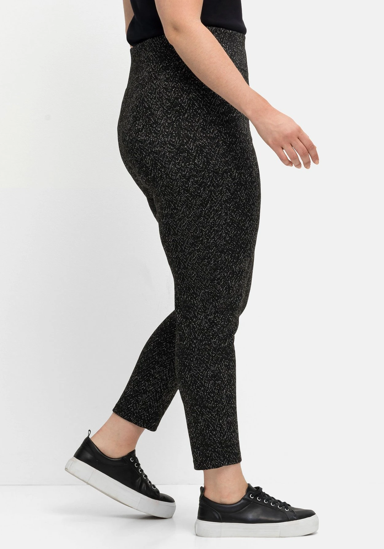 Sheego Leggings In Salz- Und-Pfeffer-Optik – Bild 2