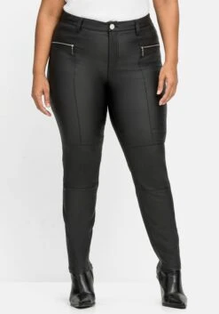 Schmale Stretchhose Mit Leichtem Schimmer