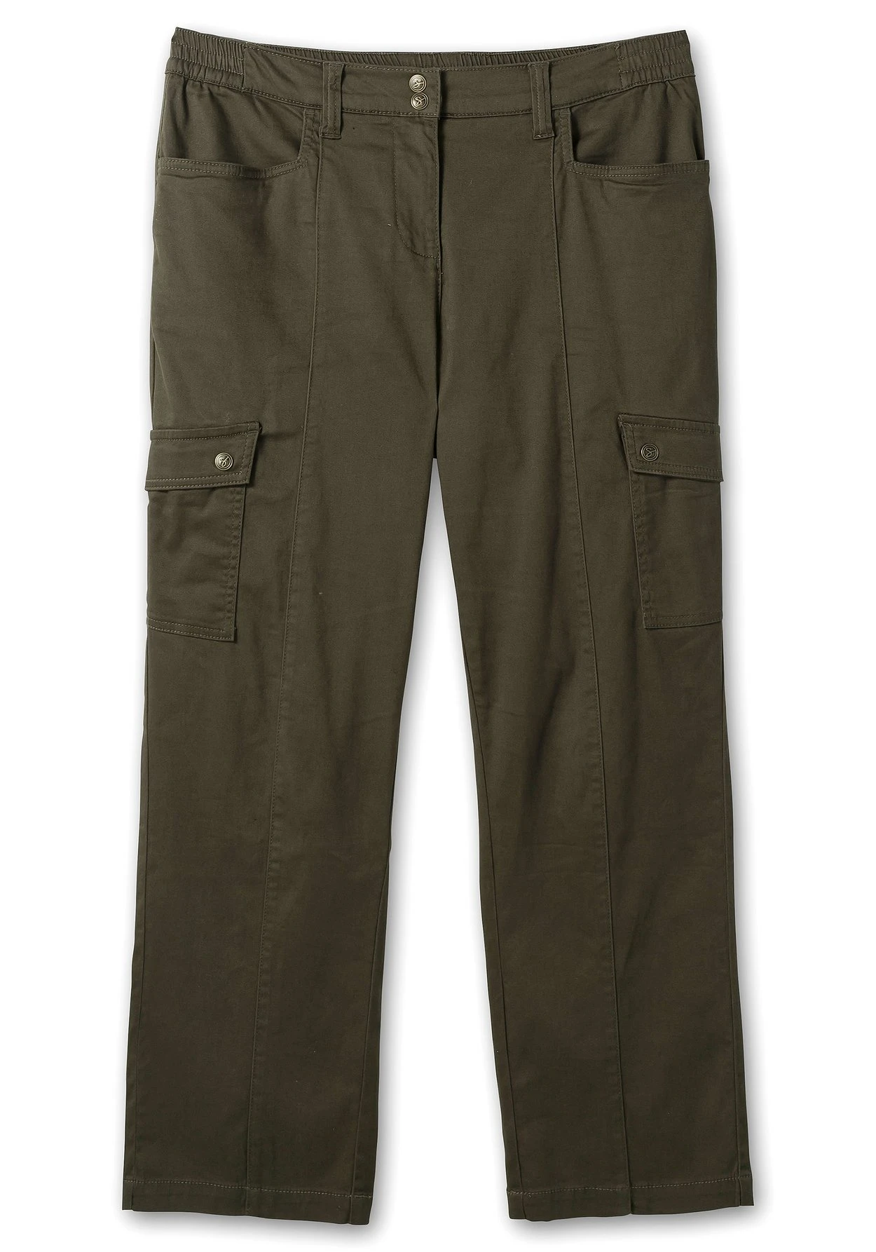 Sheego Cargohose Mit Teilgummibund, Leicht Glänzend – Bild 4