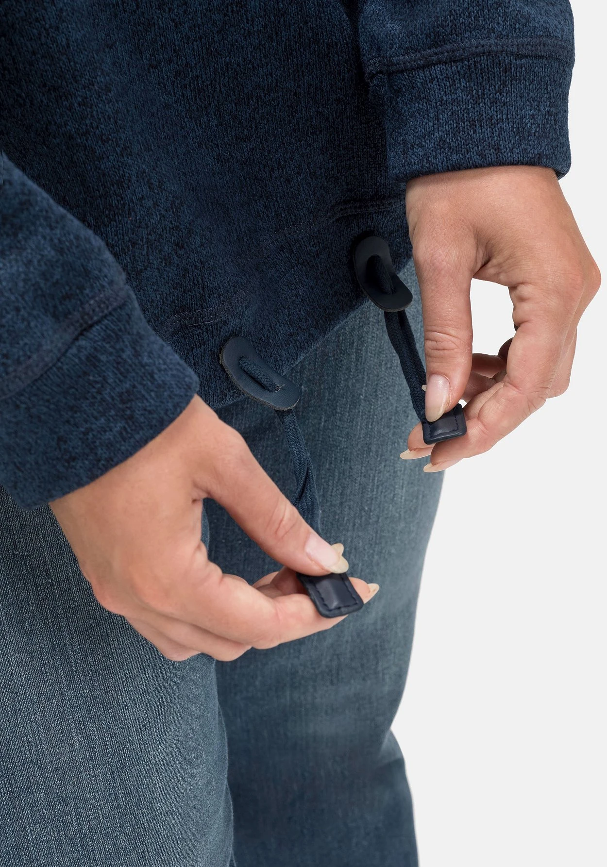 Sheego Sweatshirt Aus Strickfleece, Mit Saum-Tunnelzug – Bild 6